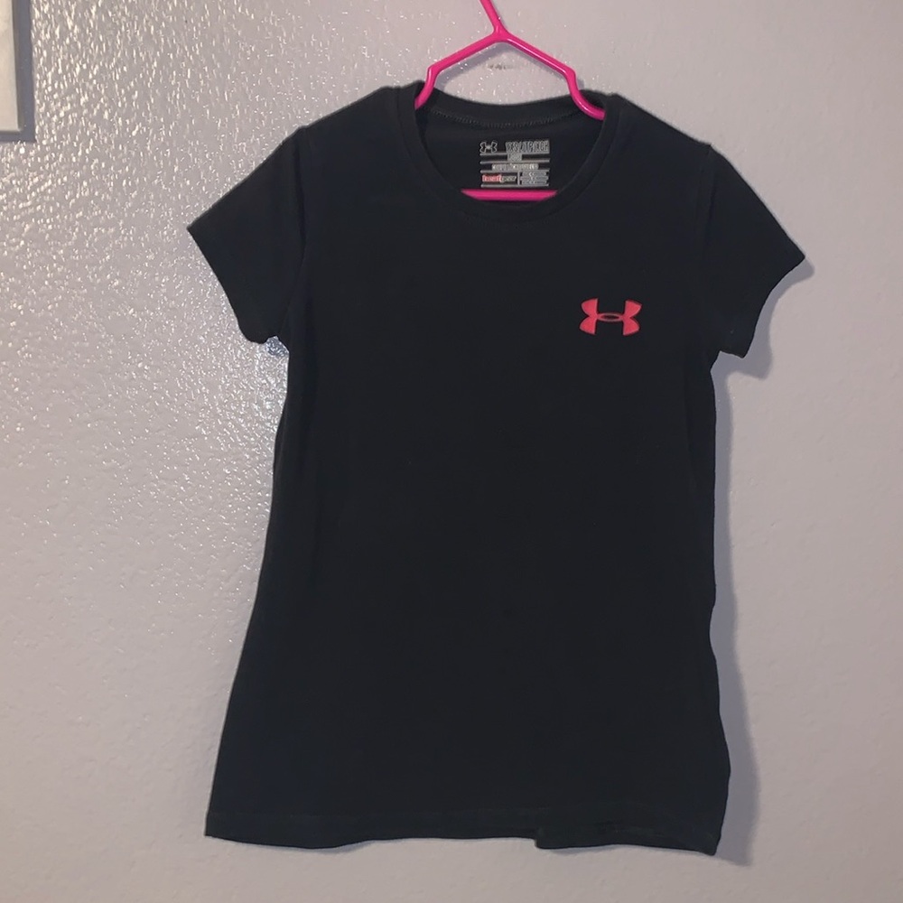 Under Armour Black Athletic Short Sleeve Athletic Shirt Girls XS